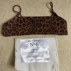 Ark Swimwear Leopard Print Crop Bikini Top
